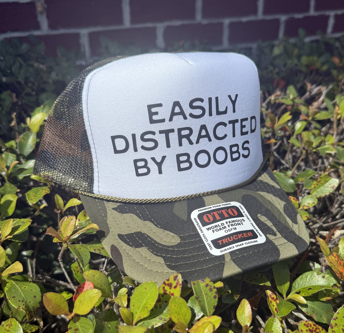 Easily Distracted By Boobs Foam Trucker Hat
