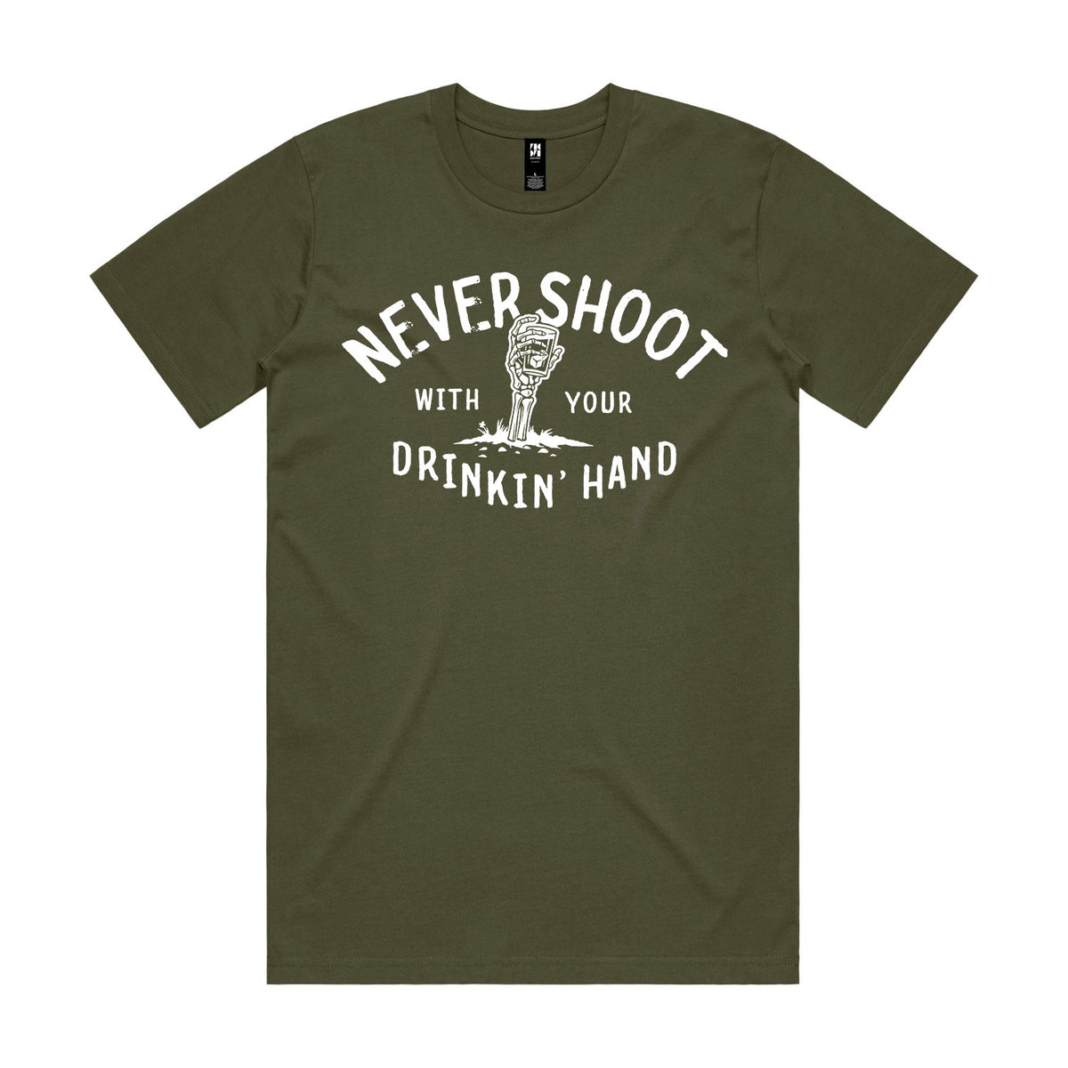 Never Shoot With Your Drinkin' Hand Premium Tee