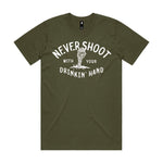 Never Shoot With Your Drinkin' Hand Premium Tee - Army
