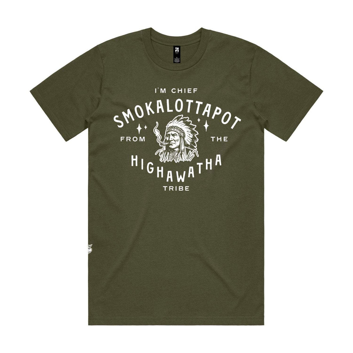 Chief Smokalottapot Premium Tee - Army