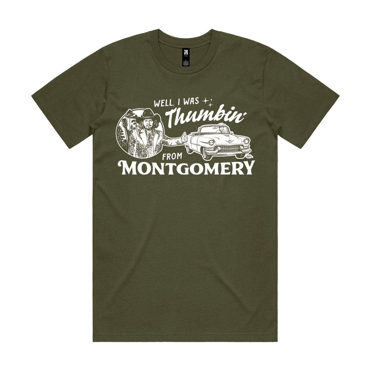 Thumbin' From Montgomery Premium Tee - Army