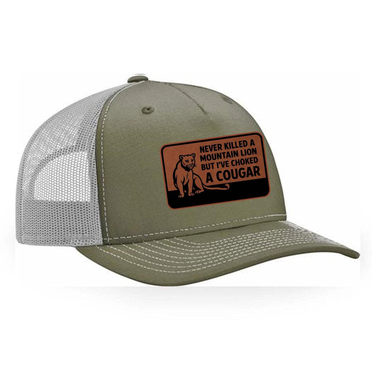 Choked A Cougar Classic Trucker Hat - Army / Olive