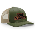 I Love Sluts Classic Trucker Hat - Army / Olive