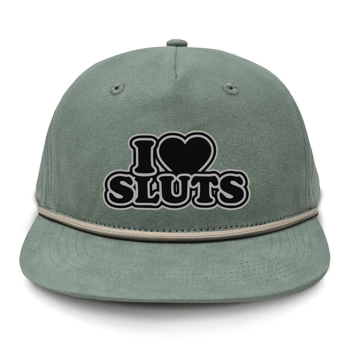 I Love Sluts Flat Bill Rope - Barnacle