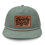 Howdy Darlin' Flat Bill Rope Leather Patch Hat - Barnacle