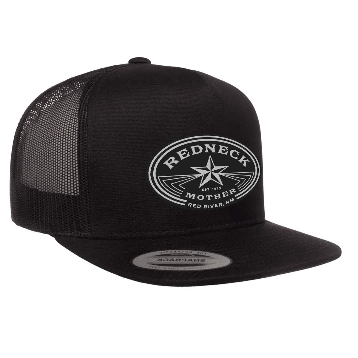 Redneck Mother Flat Bill Hat - Black