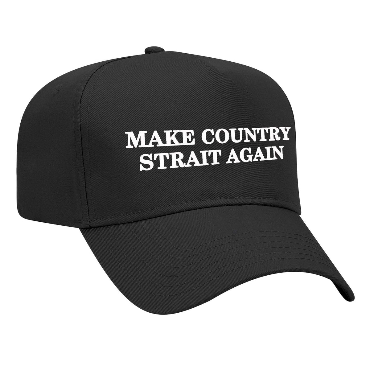 Make Country Strait Again Embroidered Mid-Profile Hat - Black