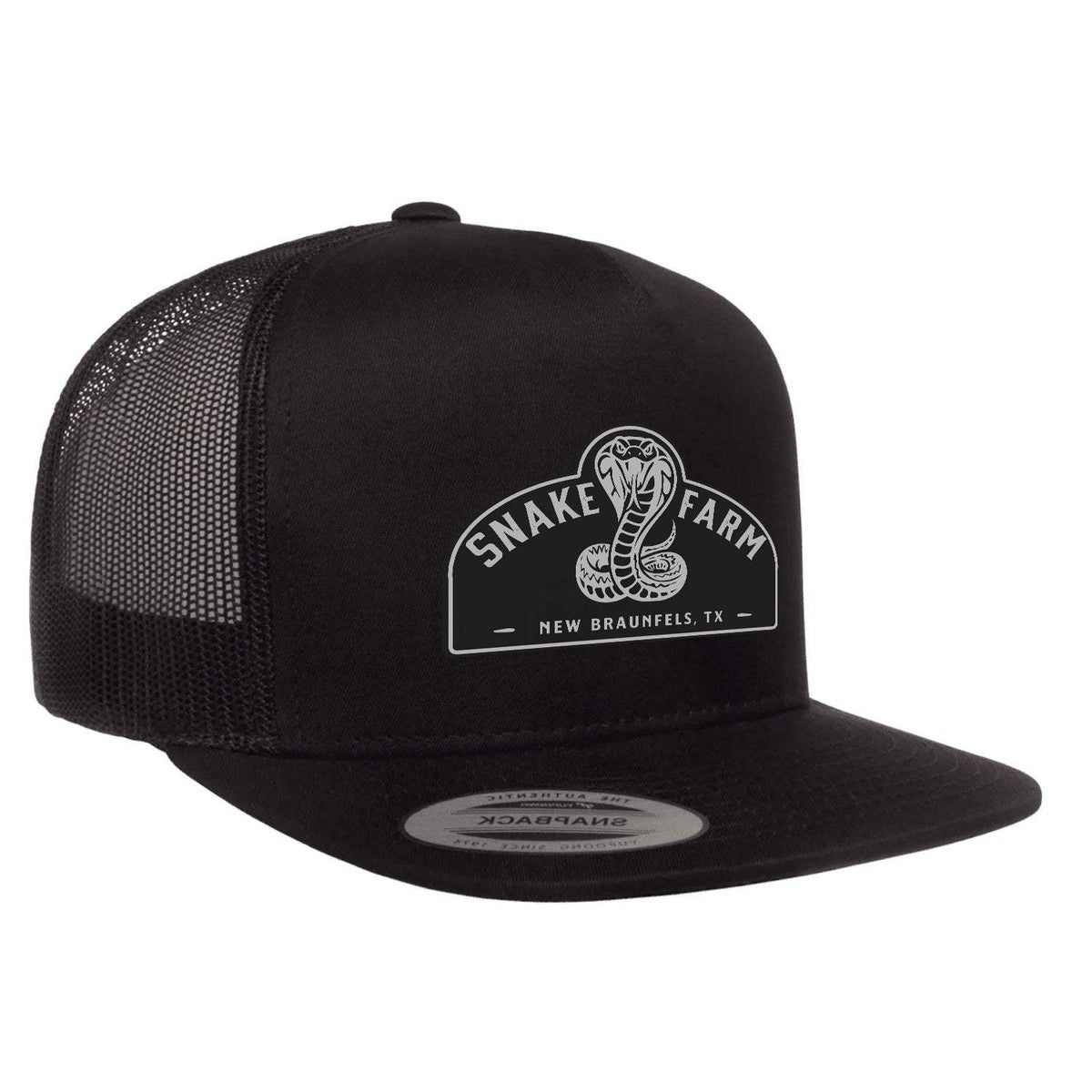 Snake Farm Flat Bill Hat - Black