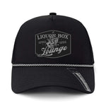 The Liquor Box Lounge Performance Leather Patch Hat - Black