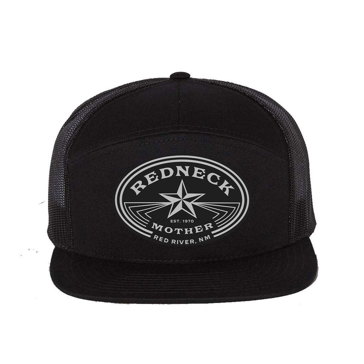 Redneck Mother 7 Panel Hat - Black