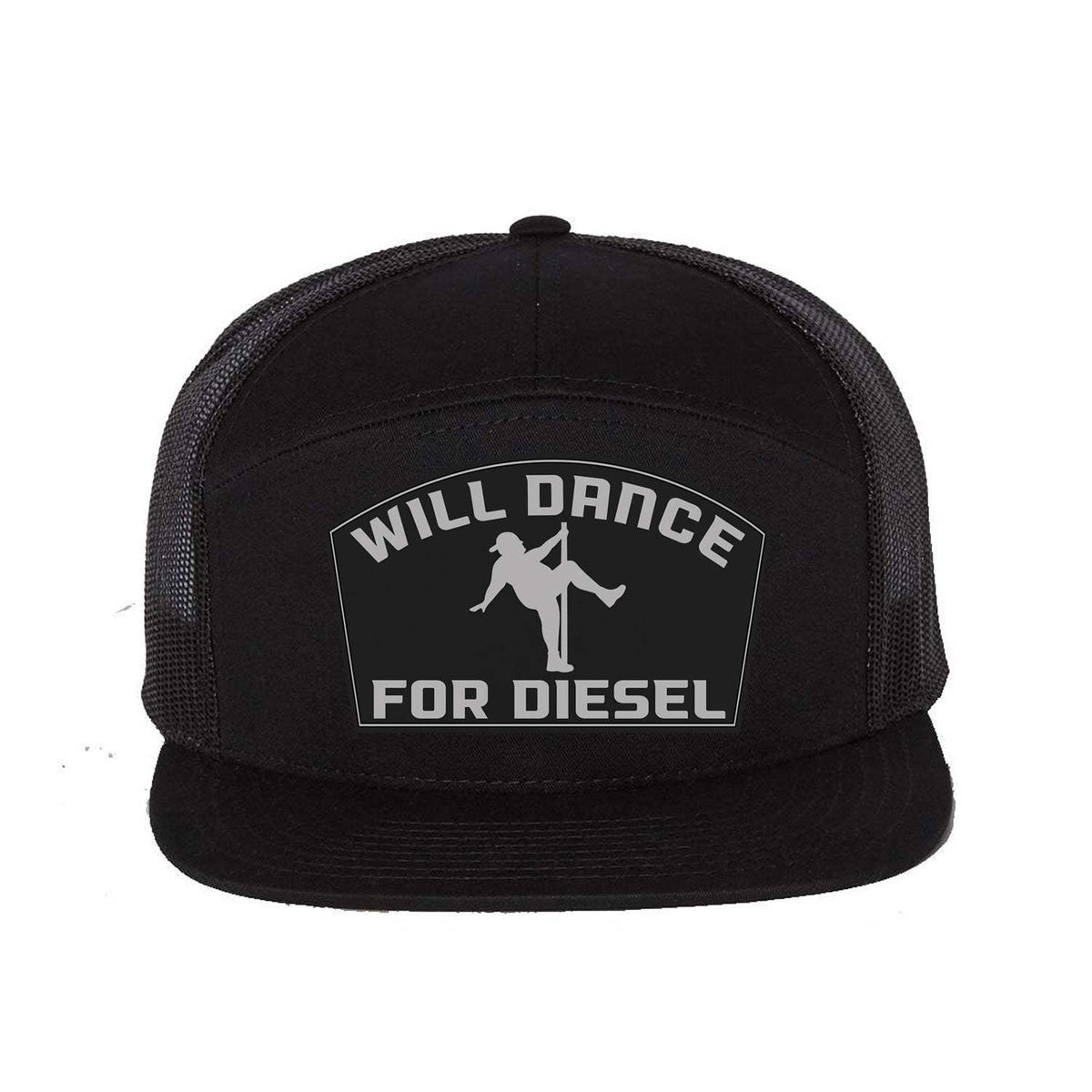 Will Dance For Diesel 7 Panel Hat - Black
