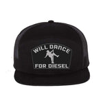 Will Dance For Diesel 7 Panel Hat - Black