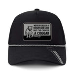 Choked A Cougar Performance Leather Patch Hat - Black