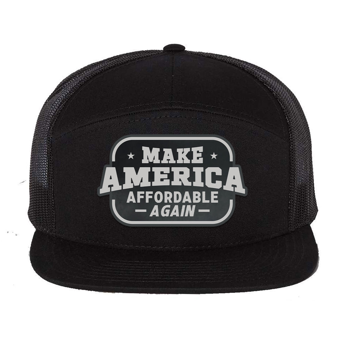 Make America Affordable Again 7 Panel Hat - Black