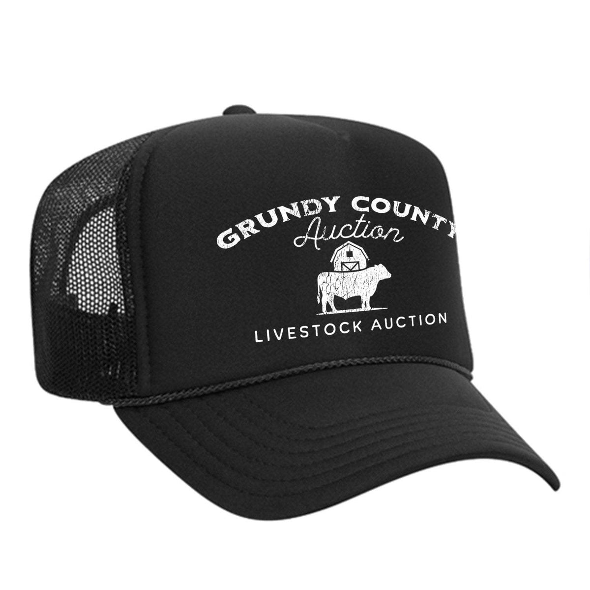Grundy County Auction Foam Trucker Hat - Black