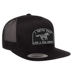 I Gotta Race Like A Piss Horse Flat Bill Hat - Black