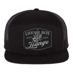The Liquor Box Lounge 7 Panel Hat - Black