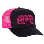I Didn't See Sh!t Foam Trucker Hat - Black / Neon Pink