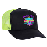 Pontoons and High Noons Foam Trucker Hat - Black / Neon Yellow