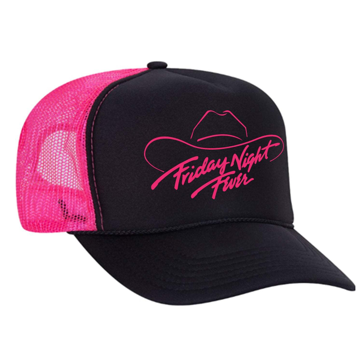 Friday Night Fever Foam Trucker Hat - Black / Pink