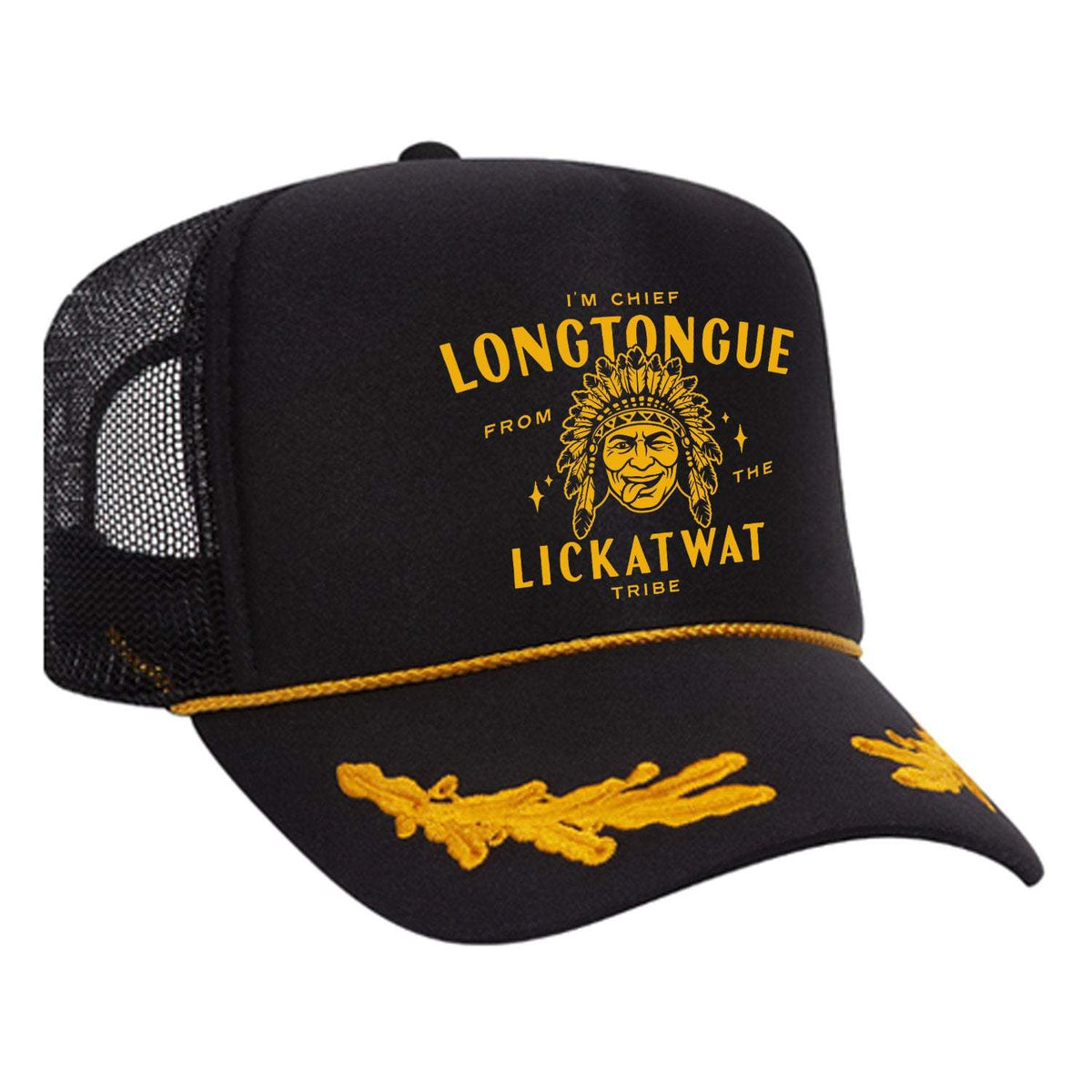 Chief Longtongue Foam Trucker Hat - Black / Captain