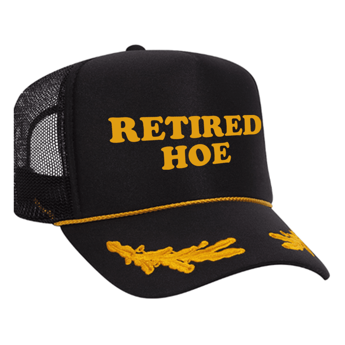 Retired Hoe Foam Trucker Hat - Black / Captain