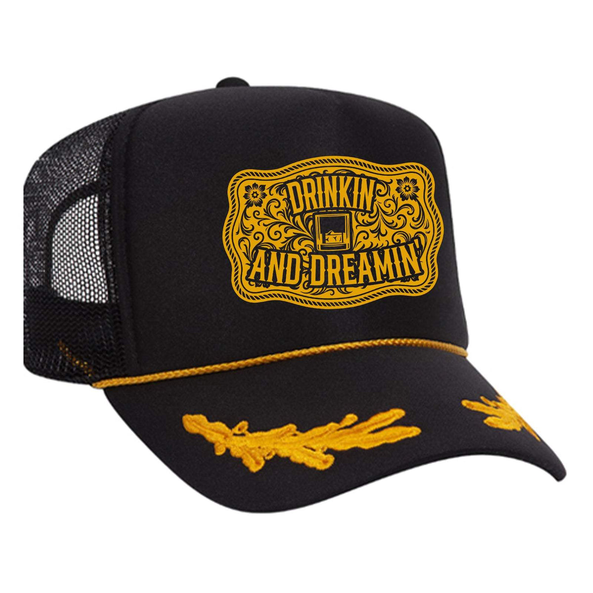 Drinkin' And Dreamin' Foam Trucker Hat - Black / Captain