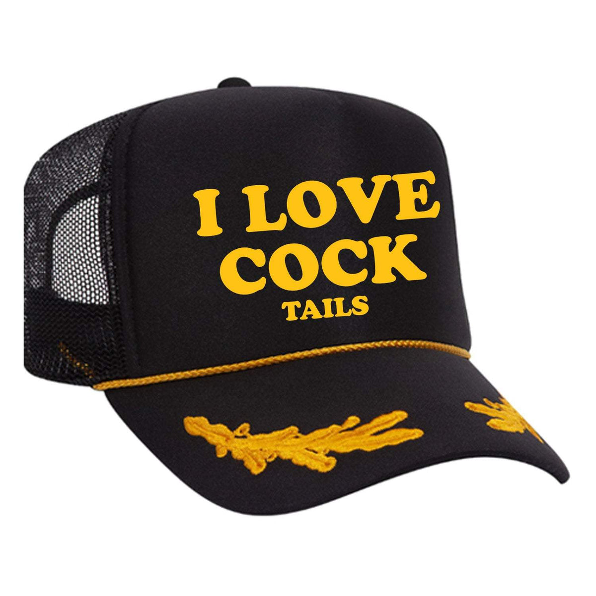 I Love Cock Tails Foam Trucker Hat - Black / Captain