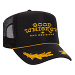 Good Whiskey Bad Decisions Foam Trucker Hat - Black / Captain