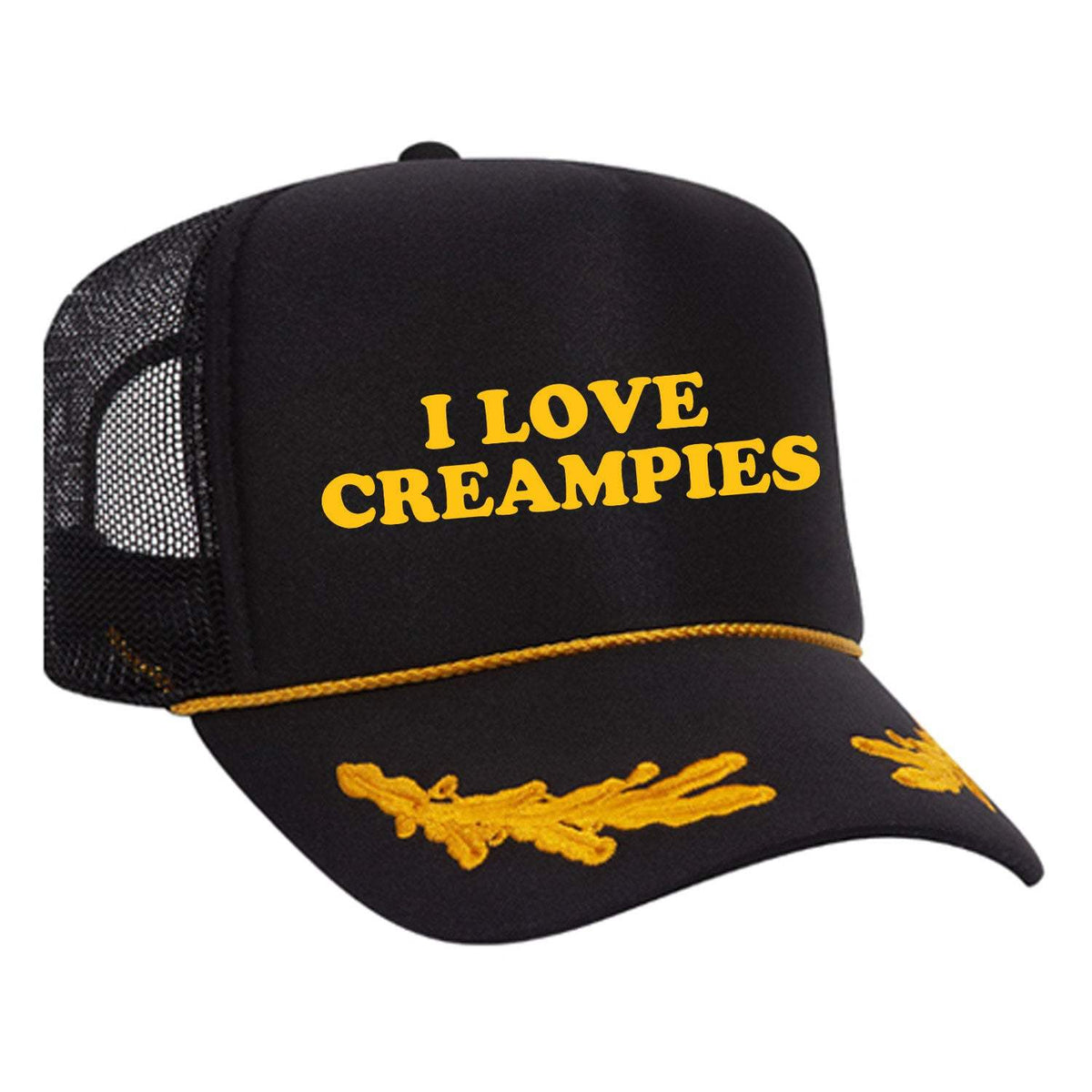 I Love Creampies Foam Trucker Hat - Black / Captain