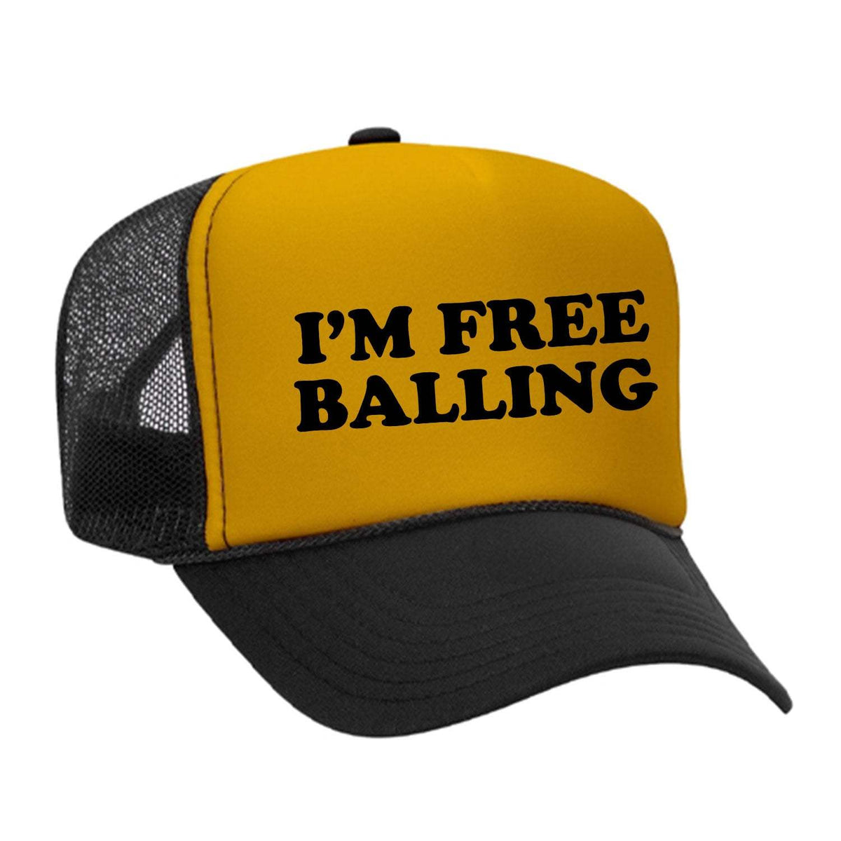 Free Balling Foam Trucker Hat - Black / Gold