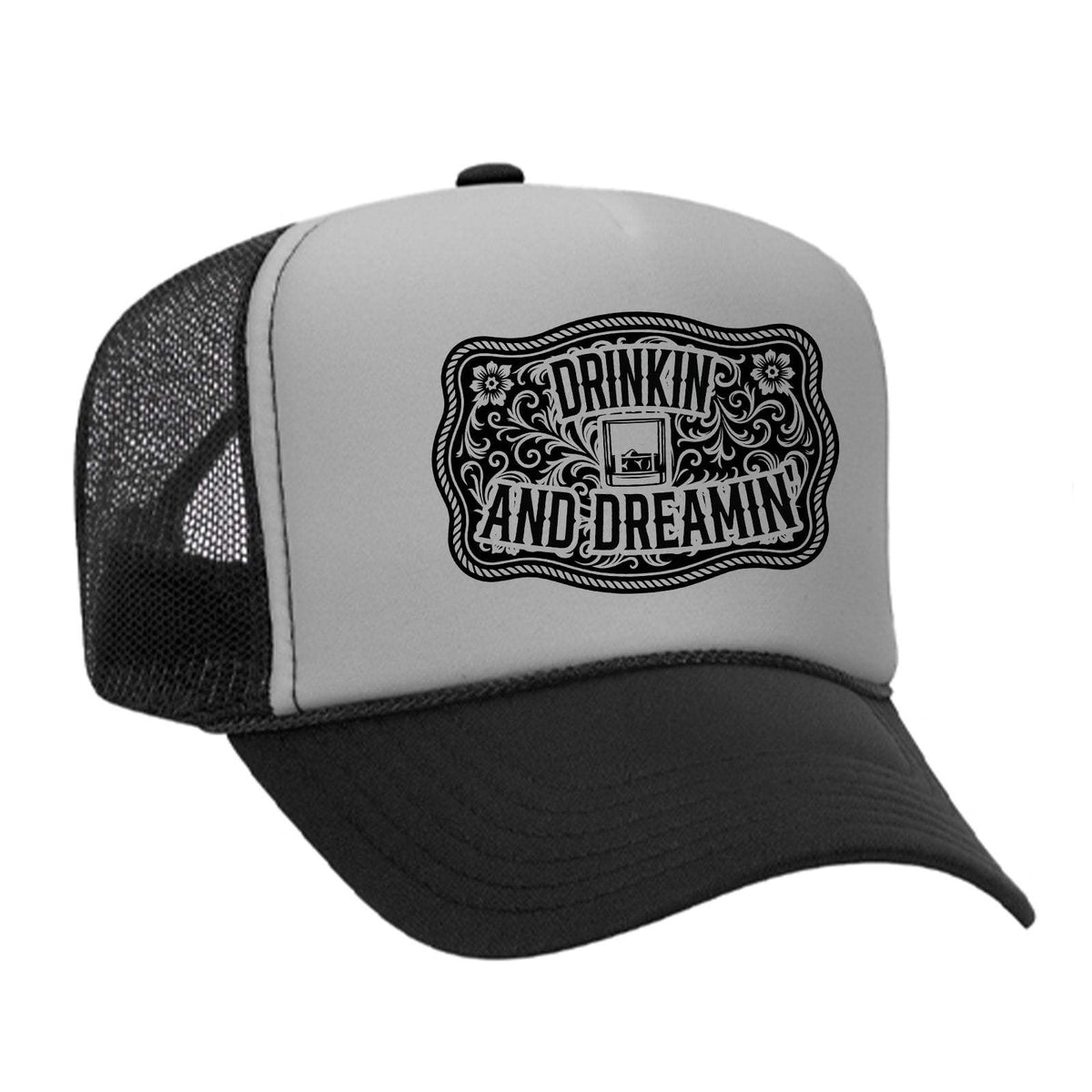 Drinkin' And Dreamin' Foam Trucker Hat - Black / Grey