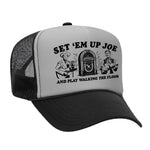 Set 'Em Up Joe Foam Trucker Hat - Black / Grey