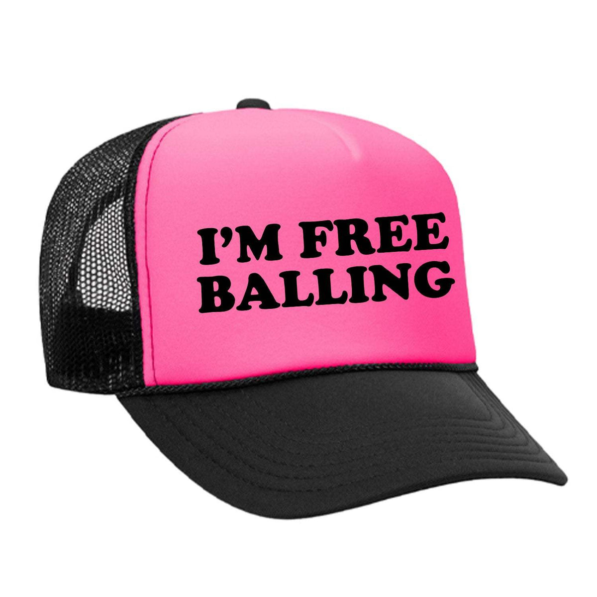 Free Balling Foam Trucker Hat - Black / Pink