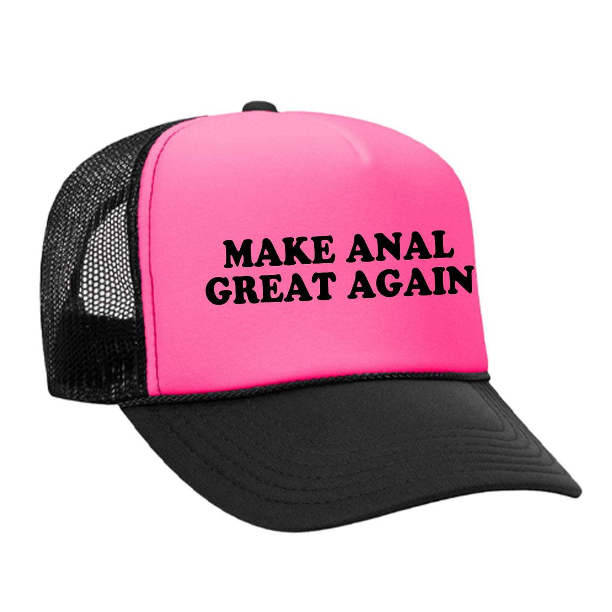 Make Anal Great Again Foam Trucker Hat - Black / Pink