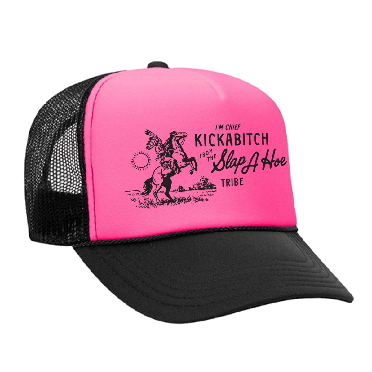 Chief Kickabitch Foam Trucker Hat - Black / Pink