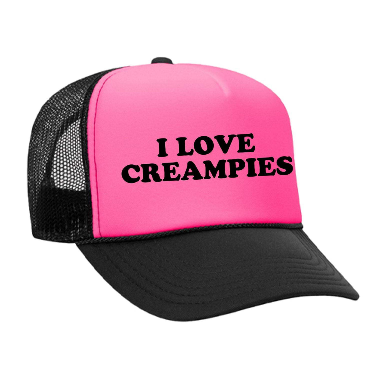 I Love Creampies Foam Trucker Hat - Black / Pink