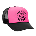 Here For The Boos Foam Trucker Hat - Black / Pink