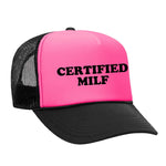 Certified Milf Foam Trucker Hat - Black / Pink