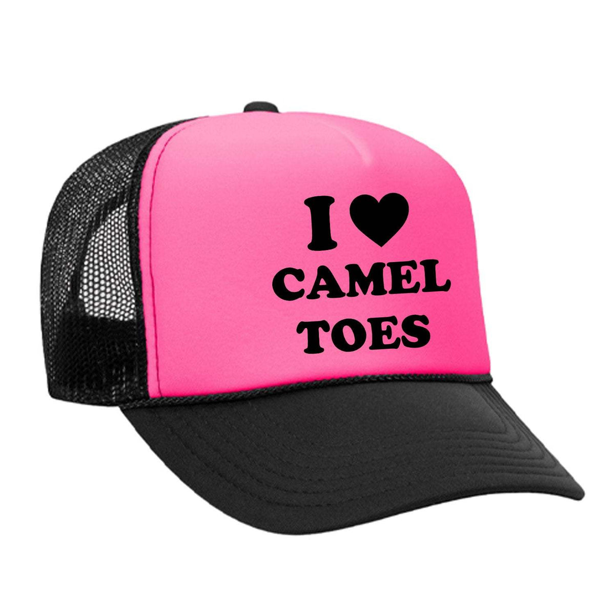 I Love Camel Toes Foam Trucker Hat - Black / Pink