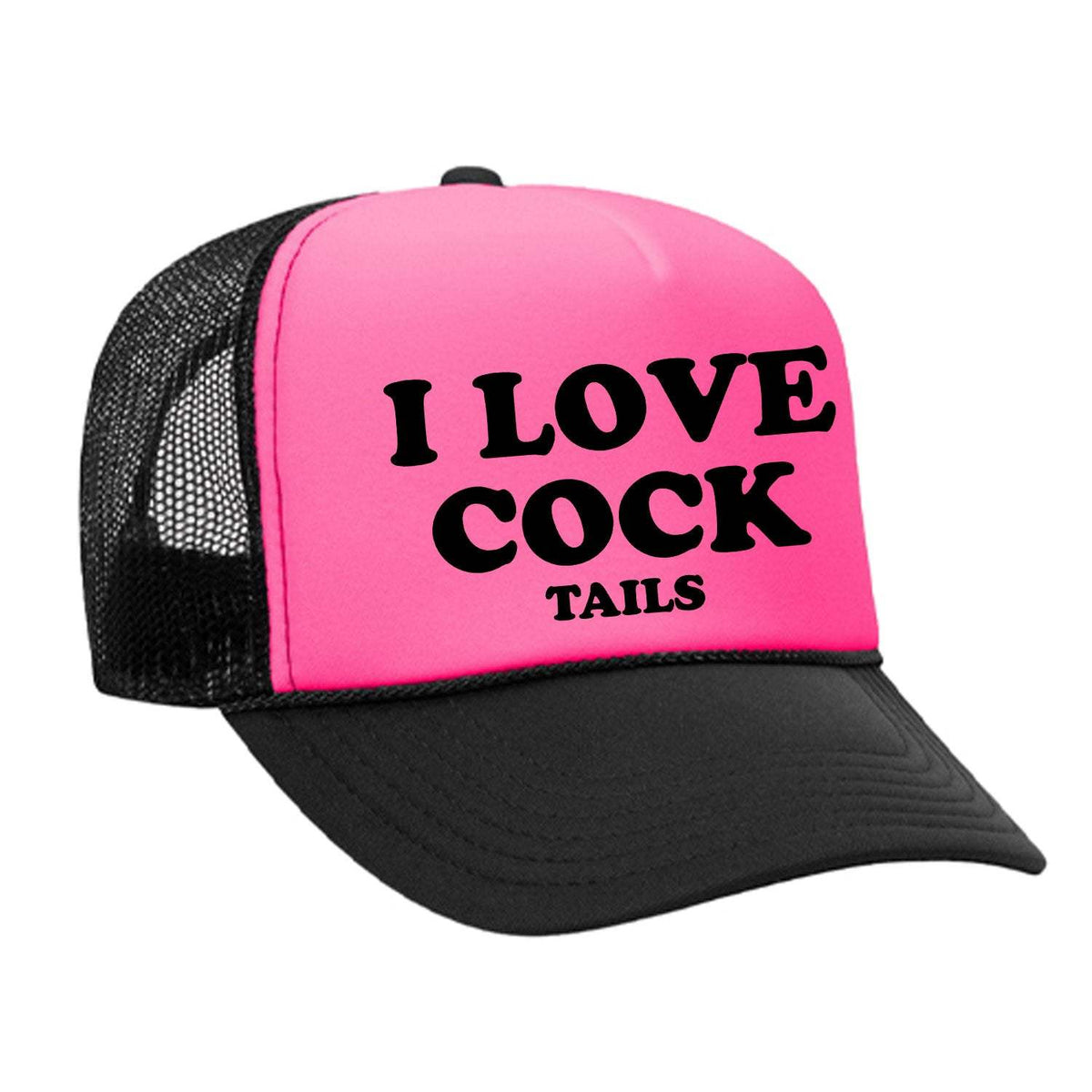 I Love Cock Tails Foam Trucker Hat - Black / Pink