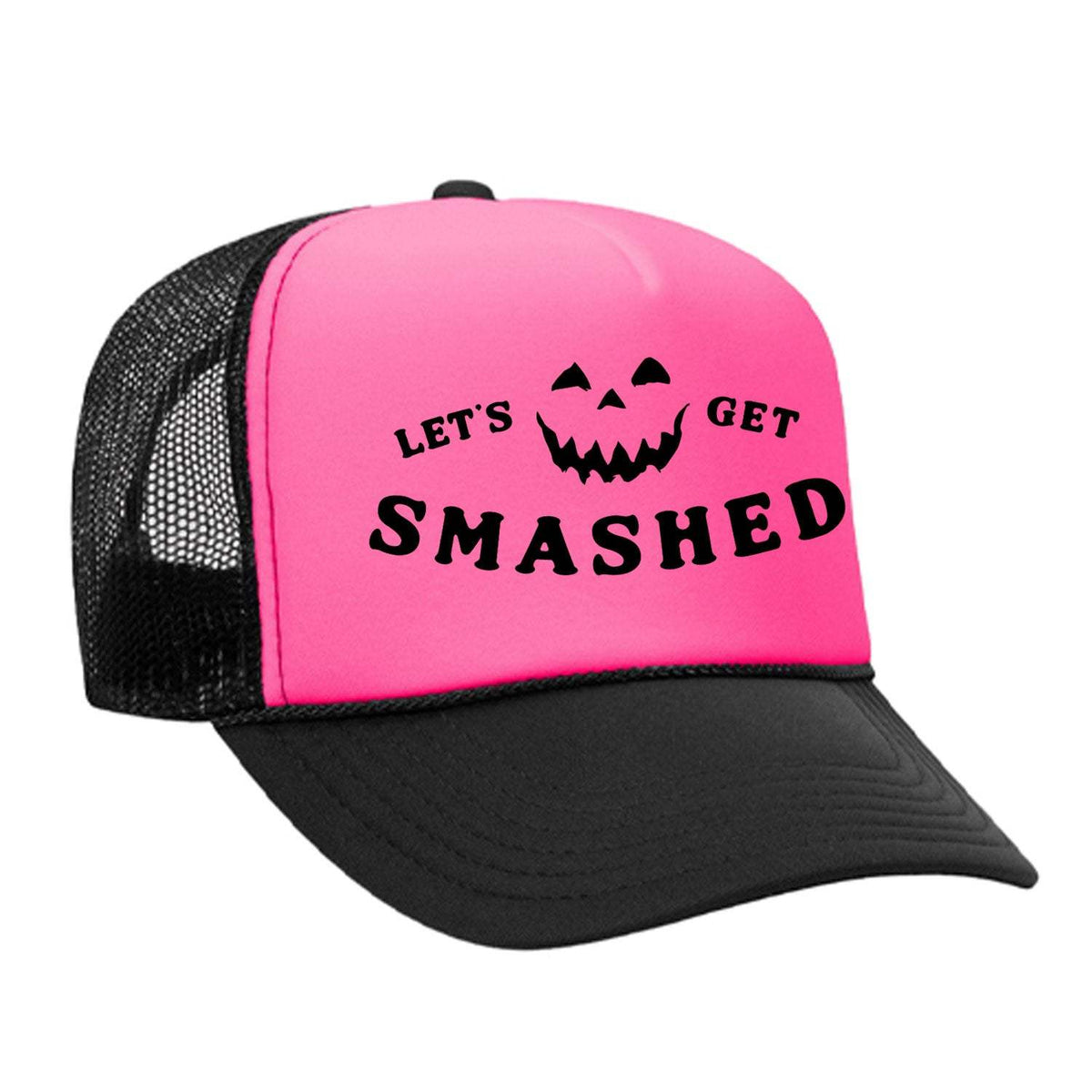 Let's Get Smashed Foam Trucker Hat - Black / Pink