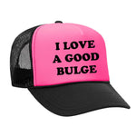 I Love A Good Bulge Foam Trucker Hat Black/Pink Sale - Black / Pink
