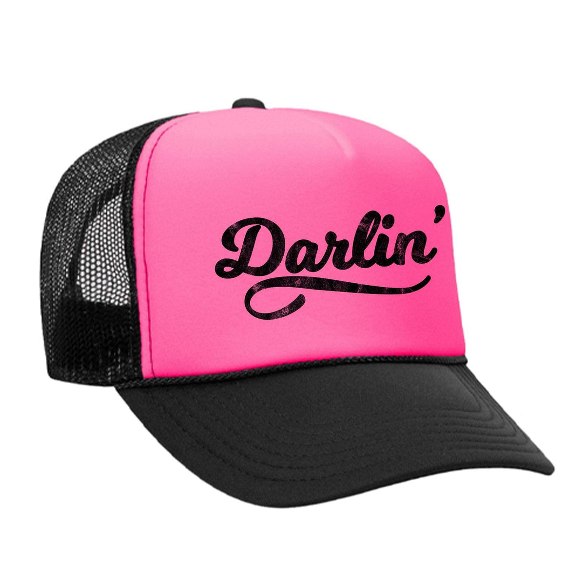 Darlin' Foam Trucker Hat - Black / Pink