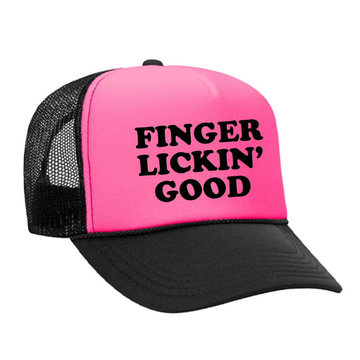 Finger Lickin' Good Foam Trucker Hat - Black / Pink