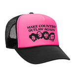 Make Country Outlaw Again Foam Trucker Hat - Black / Pink