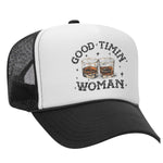 Good Timin' Woman Foam Trucker Hat - Black / White