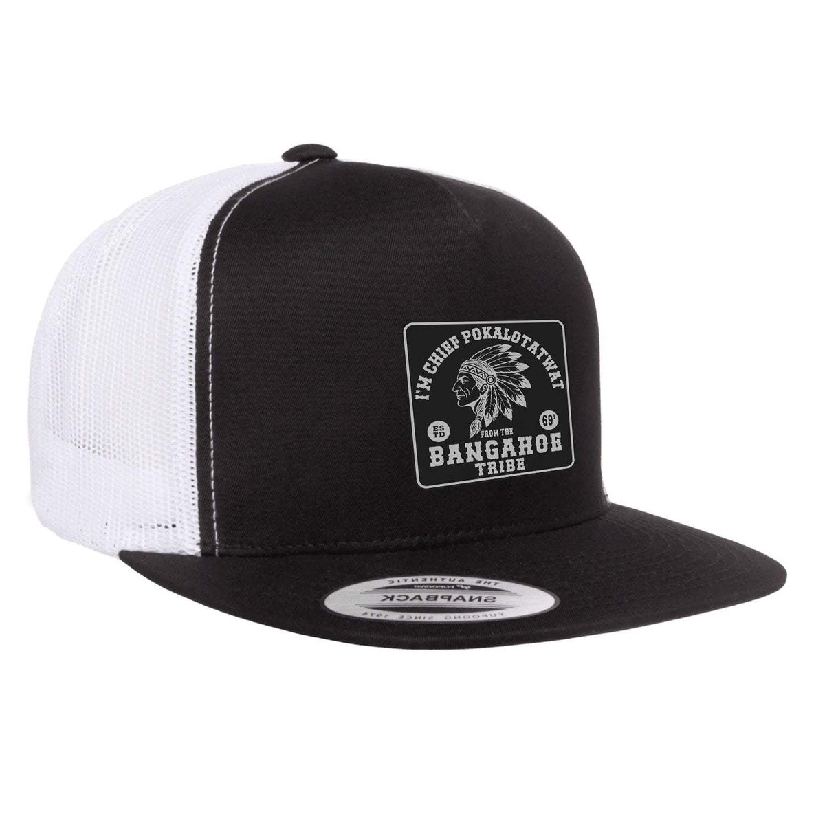 Chief Pokalotatwat Flat Bill Hat - Black / White