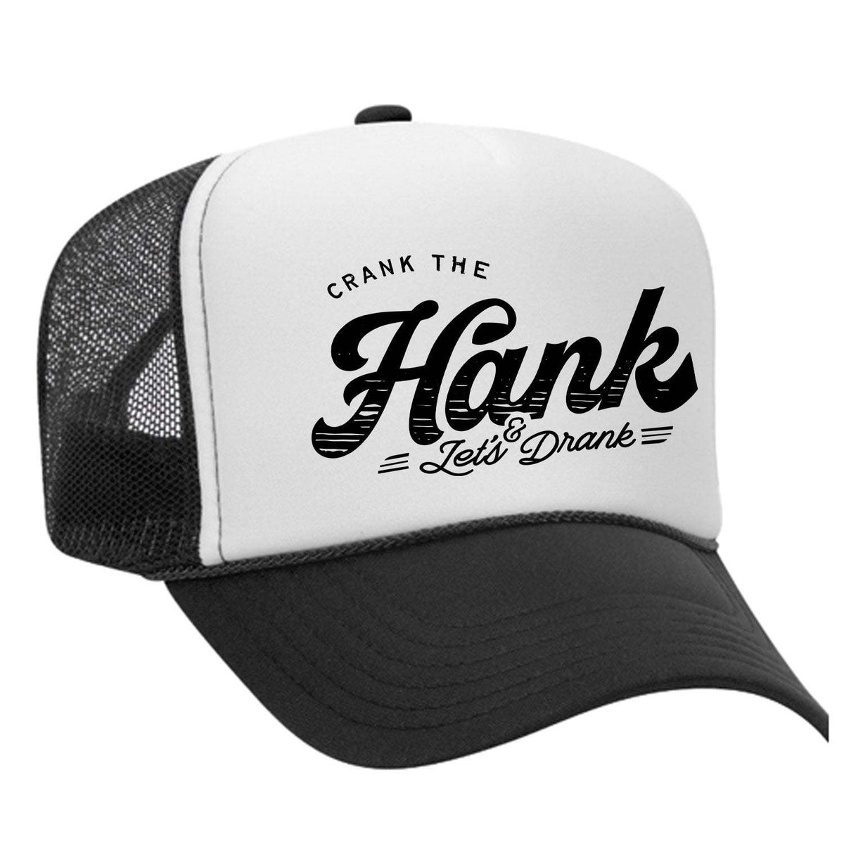 Crank The Hank Foam Trucker Hat - Black / White