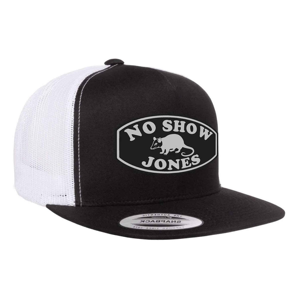 No Show Jones Flat Bill Trucker Hat - Black / White